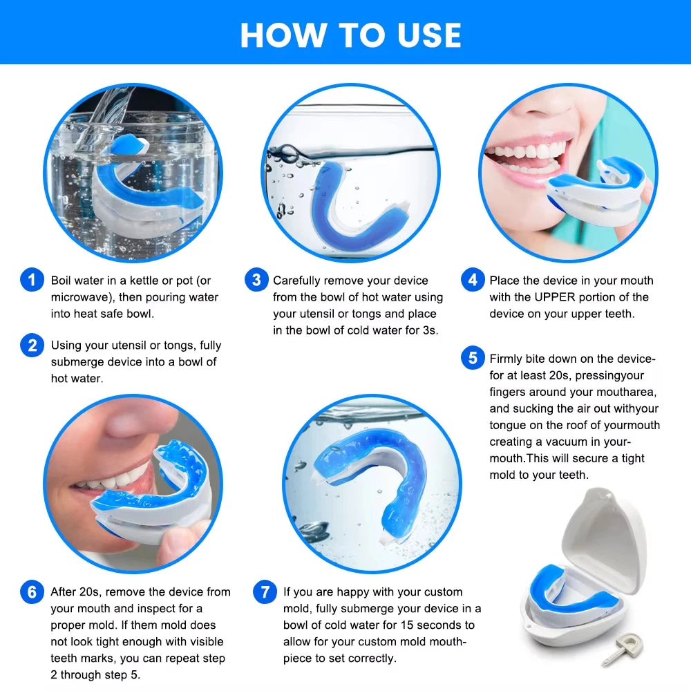 Adjustable Anti-Snoring Mouthpiece – Night Teeth Guard & Sleep Aid
