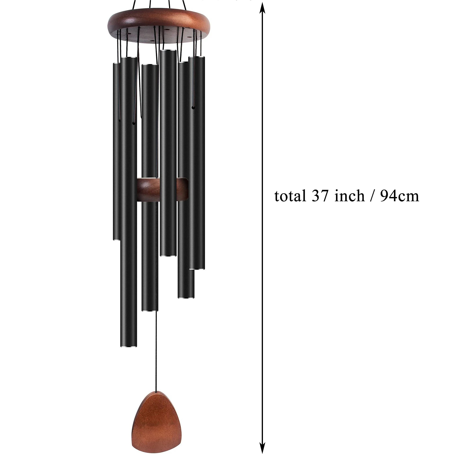37 Inch Aluminum Wind Chimes – 6 Tube Windbell for Garden & Meditation