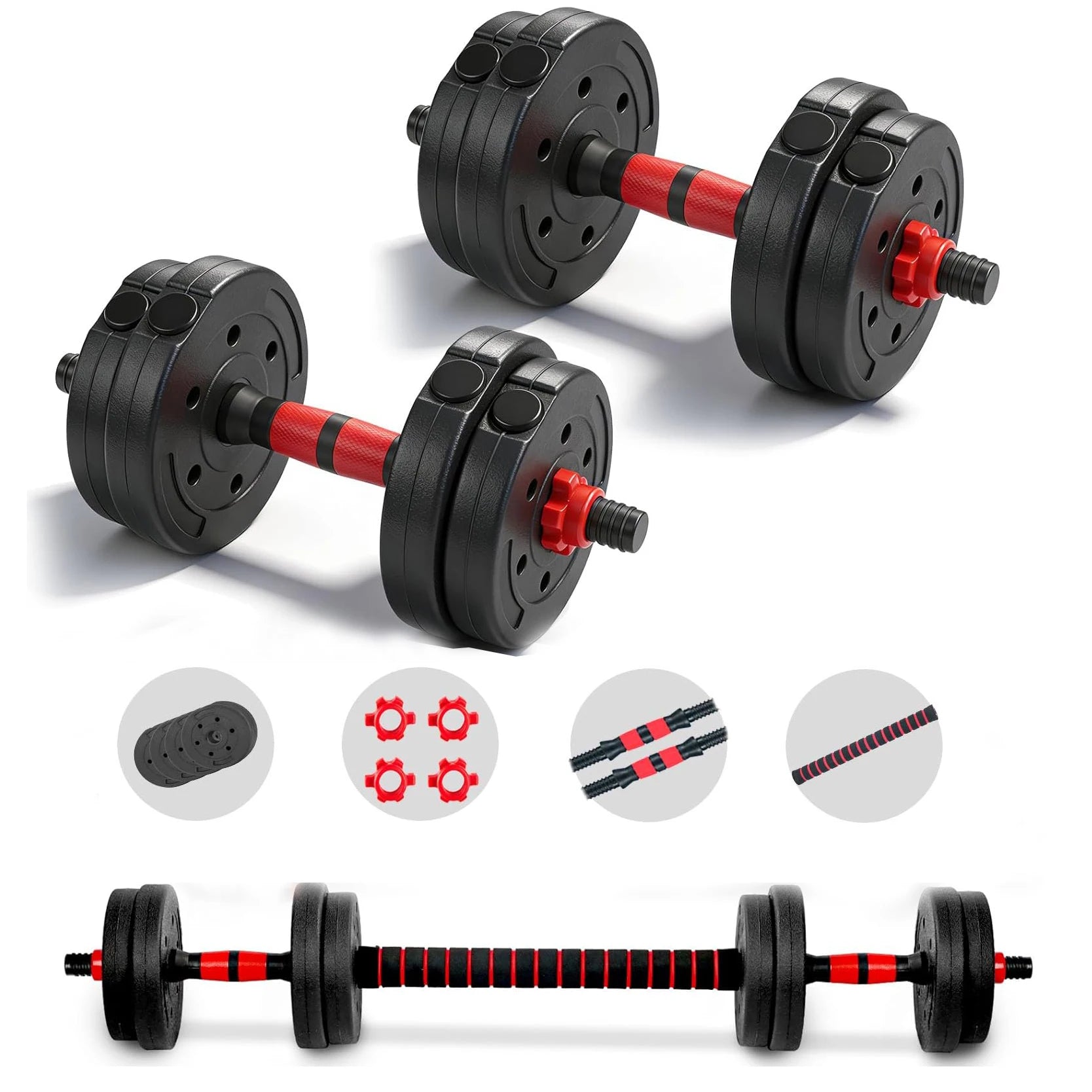 22lb 2-in-1 Adjustable Dumbbell & Barbell Set – Home Fitness Training