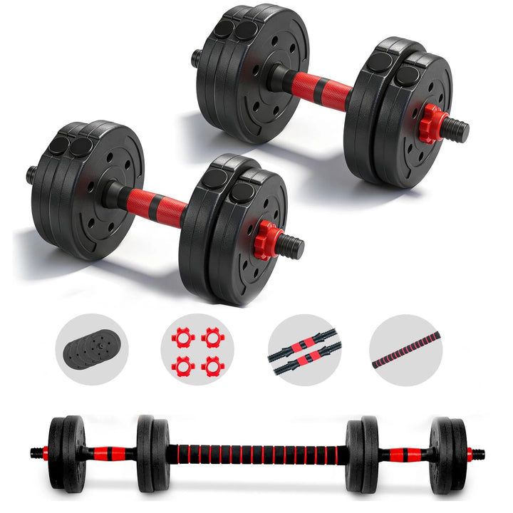 22lb 2-in-1 Adjustable Dumbbell & Barbell Set – Home Fitness Training