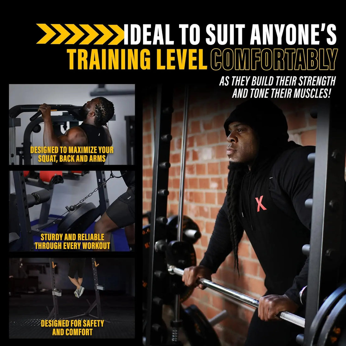 Fitness Half Rack Workbench – Squat Rack & Weight Lifting Home Gym Station