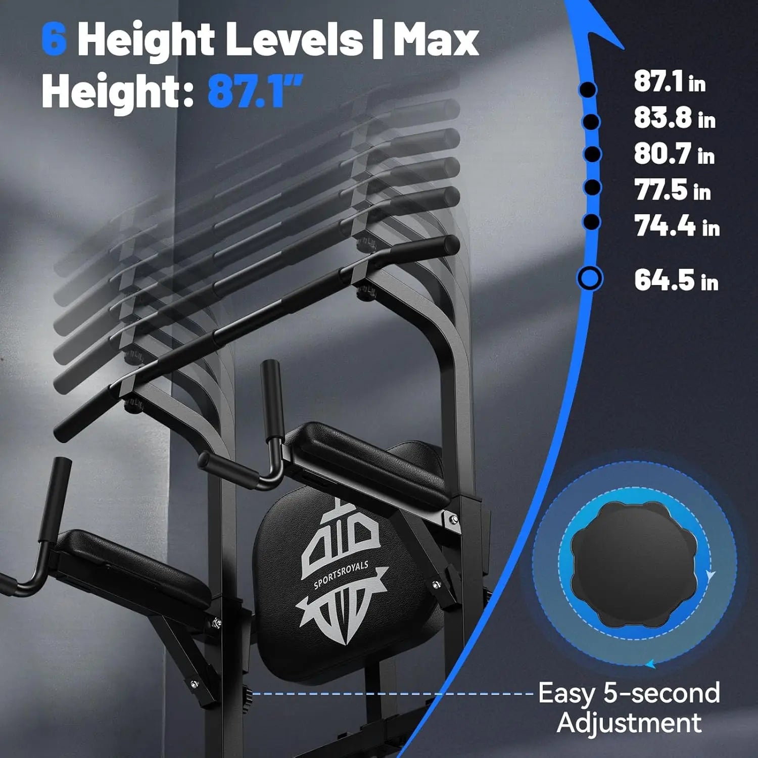 Power Tower Pull-Up Bar Station – 450LBS Heavy Duty Dip & Strength Trainer