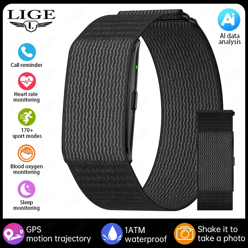 LIGE No Screen Smart Wristband – Heart Rate & Sleep AI Health Monitor