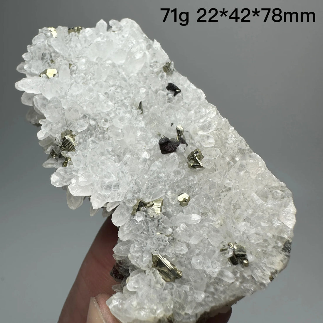 Natural Crystal Quartz with Pyrite/Chalcopyrite – Healing Mineral Specimen Decor