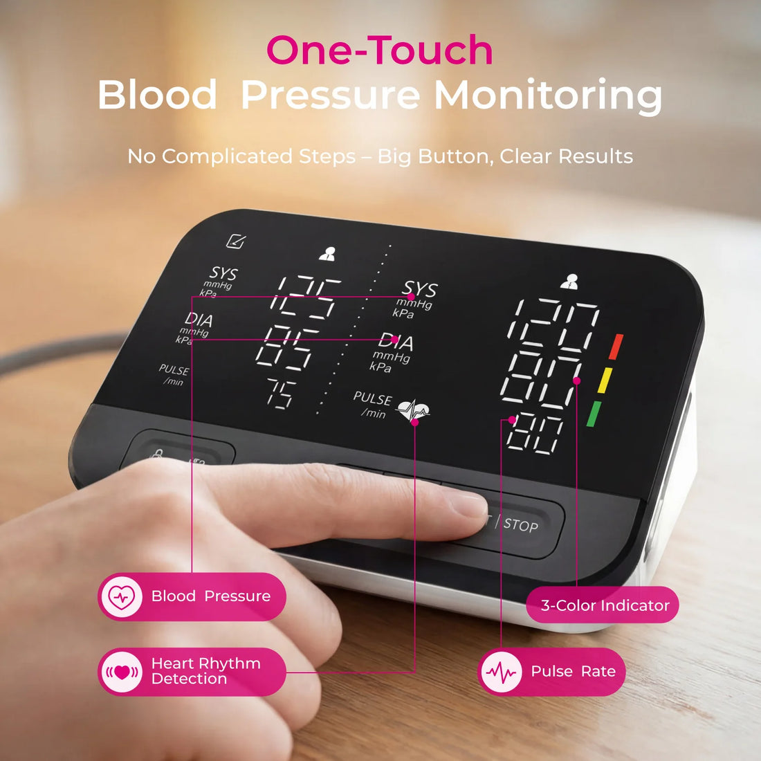 AILIFEE Upper Arm Blood Pressure Monitor – Home Use with Voice & LED Display