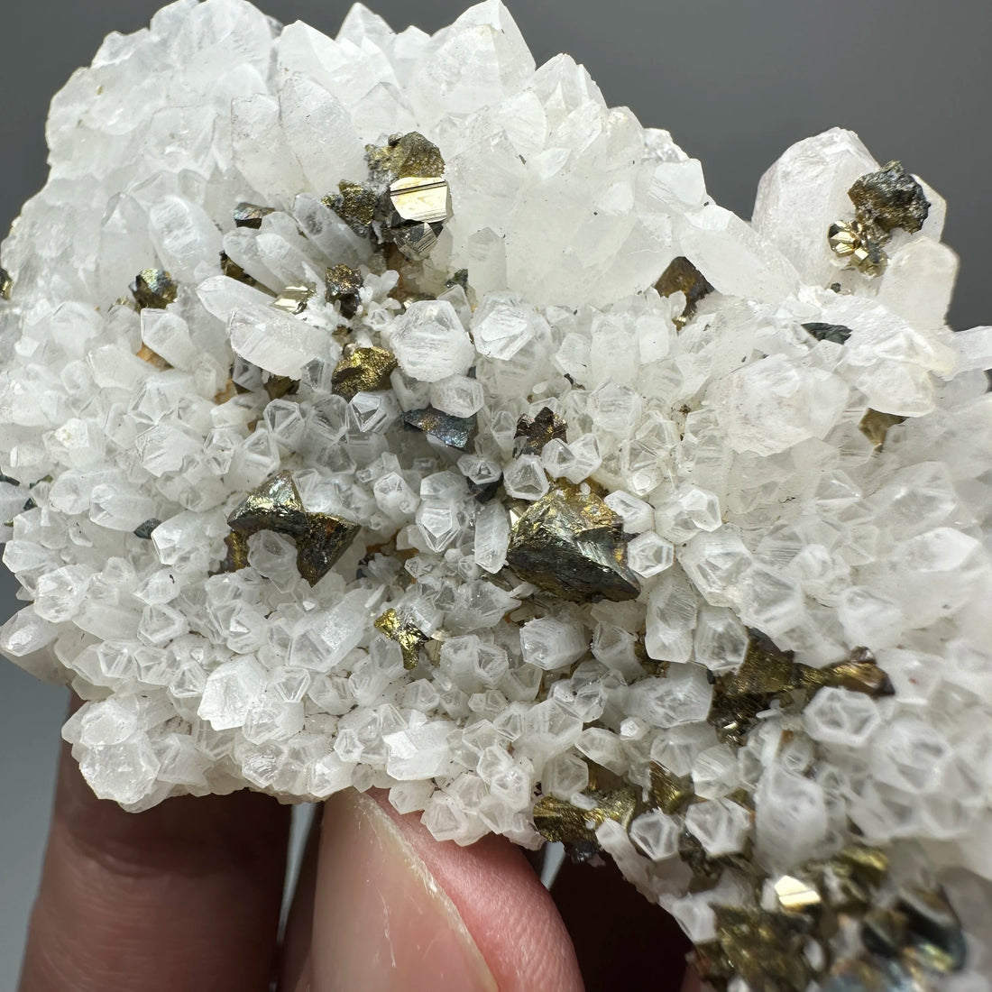 Natural Crystal Quartz with Pyrite/Chalcopyrite – Healing Mineral Specimen Decor