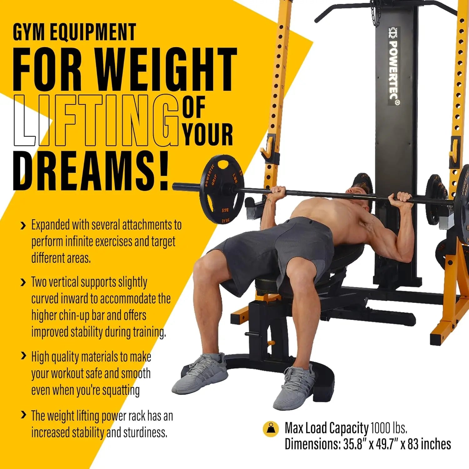 Fitness Half Rack Workbench – Squat Rack & Weight Lifting Home Gym Station