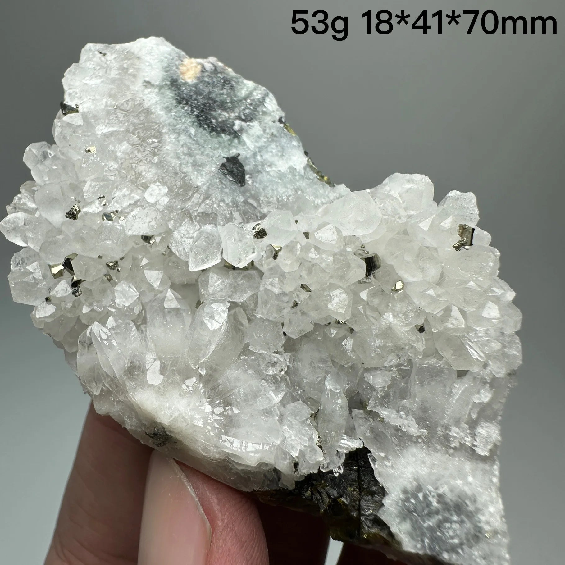 Natural Crystal Quartz with Pyrite/Chalcopyrite – Healing Mineral Specimen Decor