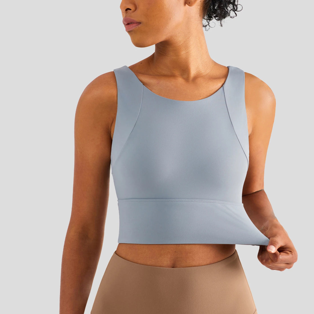 Women’s Nylon Sports Bra – Elastic Yoga & Gym Crop Top