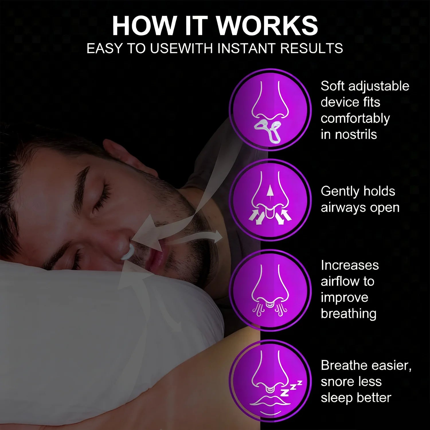 Silicone Anti-Snoring Nose Clip – Nasal Dilator for Better Sleep & Airflow