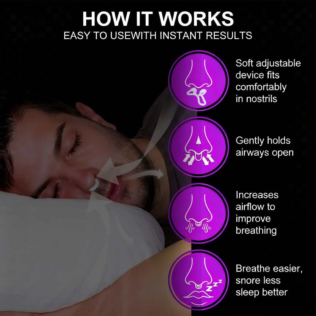 Silicone Anti-Snoring Nose Clip – Nasal Dilator for Better Sleep & Airflow