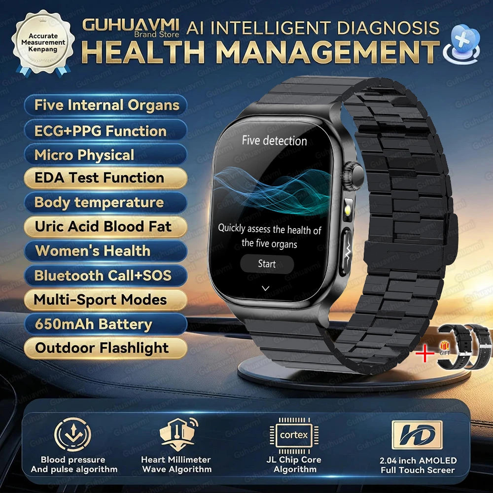 Men’s Smart Watch – ECG + PPG Health Monitor, Blood Pressure & Bluetooth Call