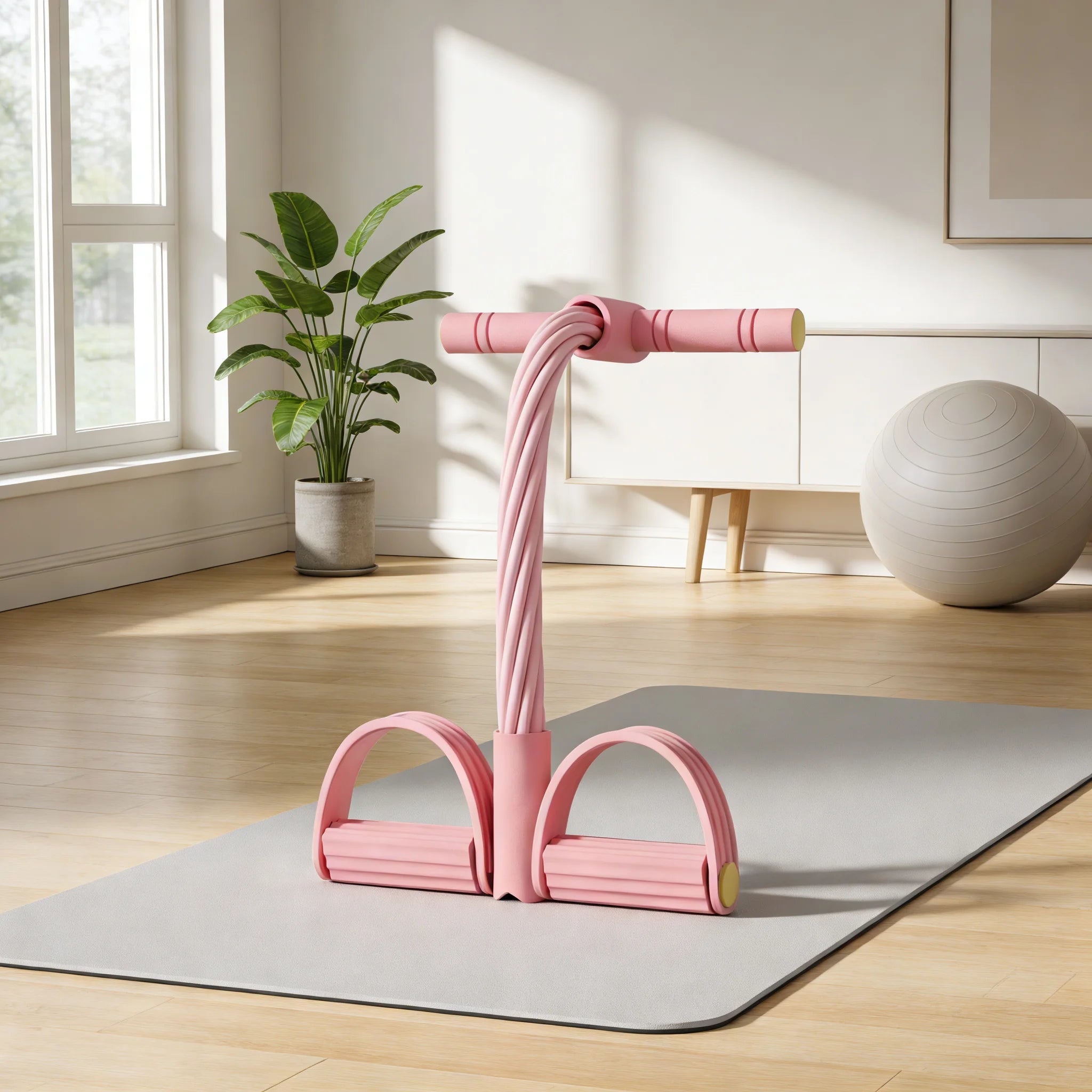 Portable Pull-Up Bar – Lightweight PP Material Home Fitness Trainer (Pink)