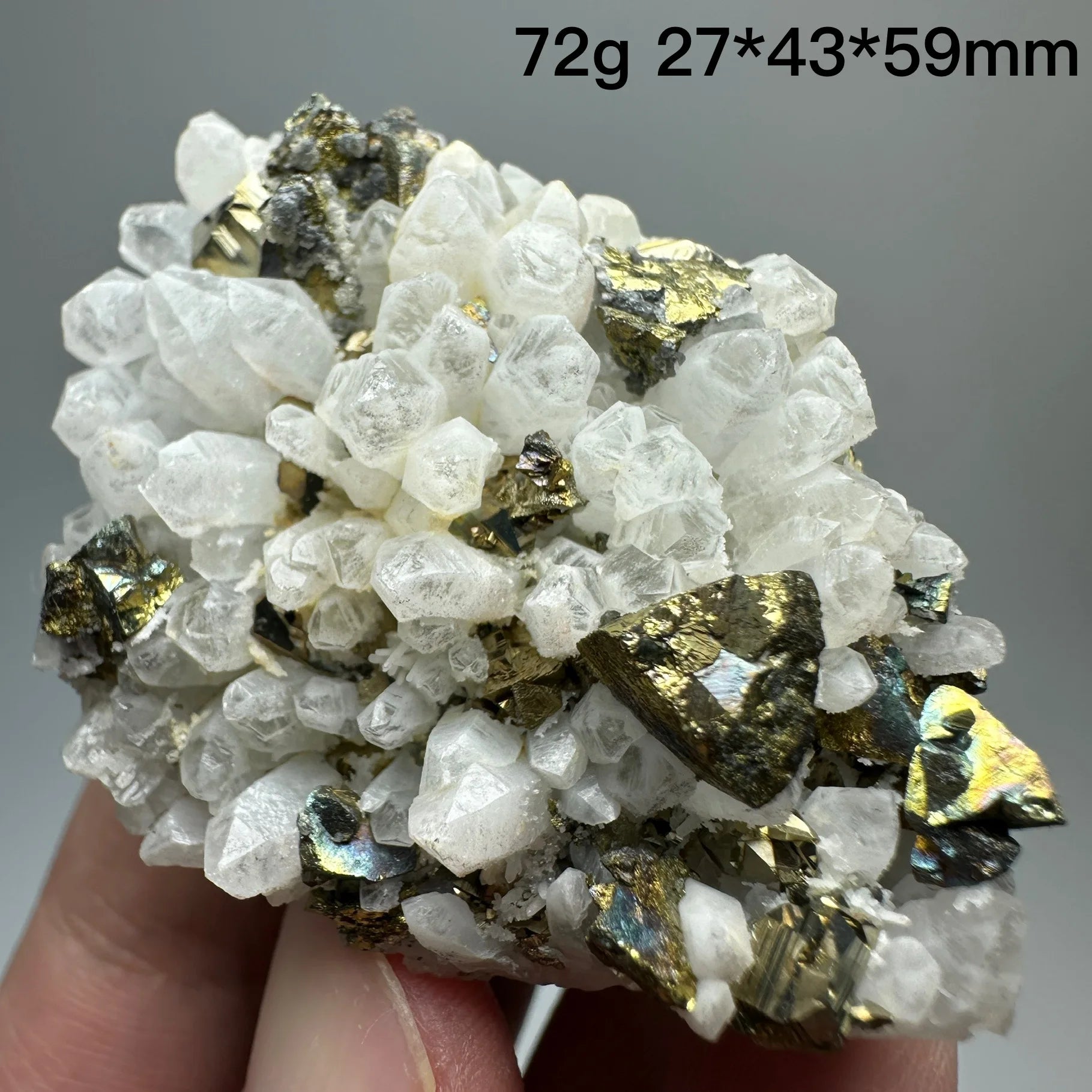 Natural Crystal Quartz with Pyrite/Chalcopyrite – Healing Mineral Specimen Decor