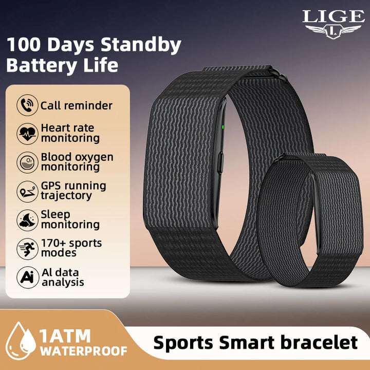 LIGE No Screen Smart Wristband – Heart Rate & Sleep AI Health Monitor