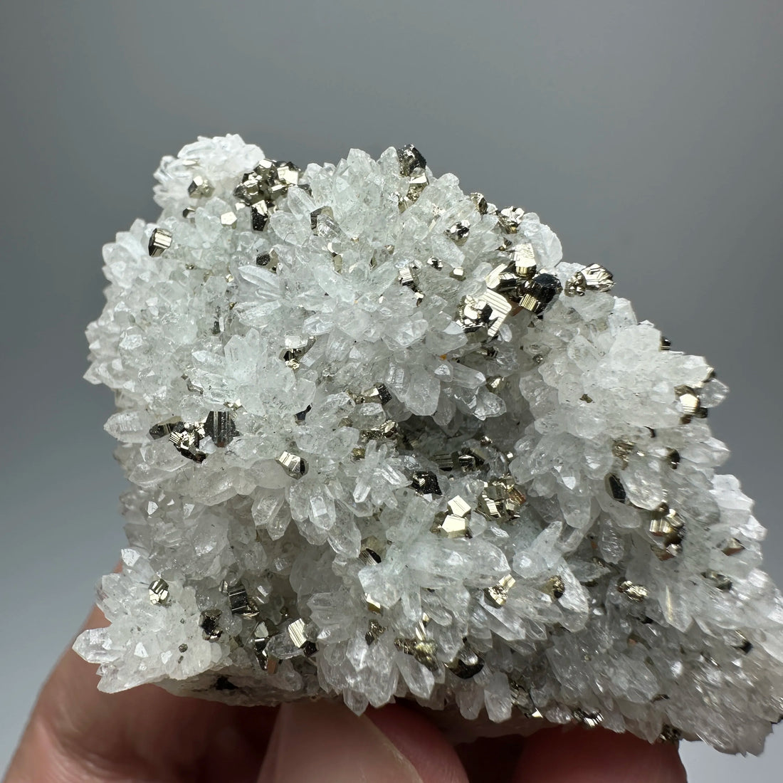 Natural Crystal Quartz with Pyrite/Chalcopyrite – Healing Mineral Specimen Decor