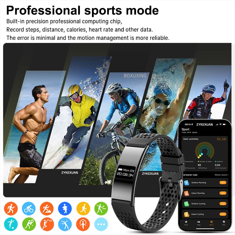 2026 Fitness Tracker Smart Bracelet – 10ATM Waterproof Heart Rate & GPS