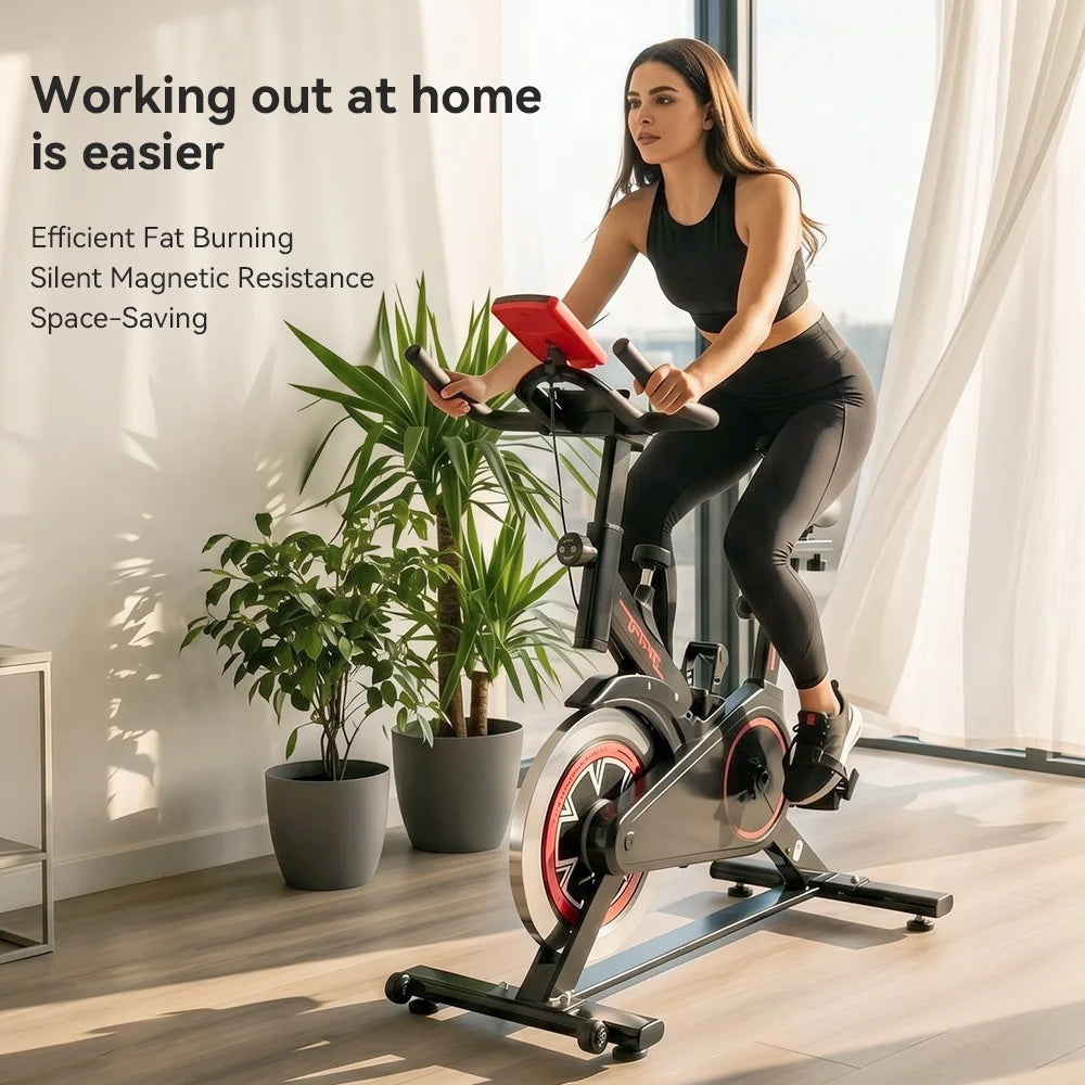 Silent Indoor Spin Bike – Adjustable Home Cardio Cycling Exercise Equipment