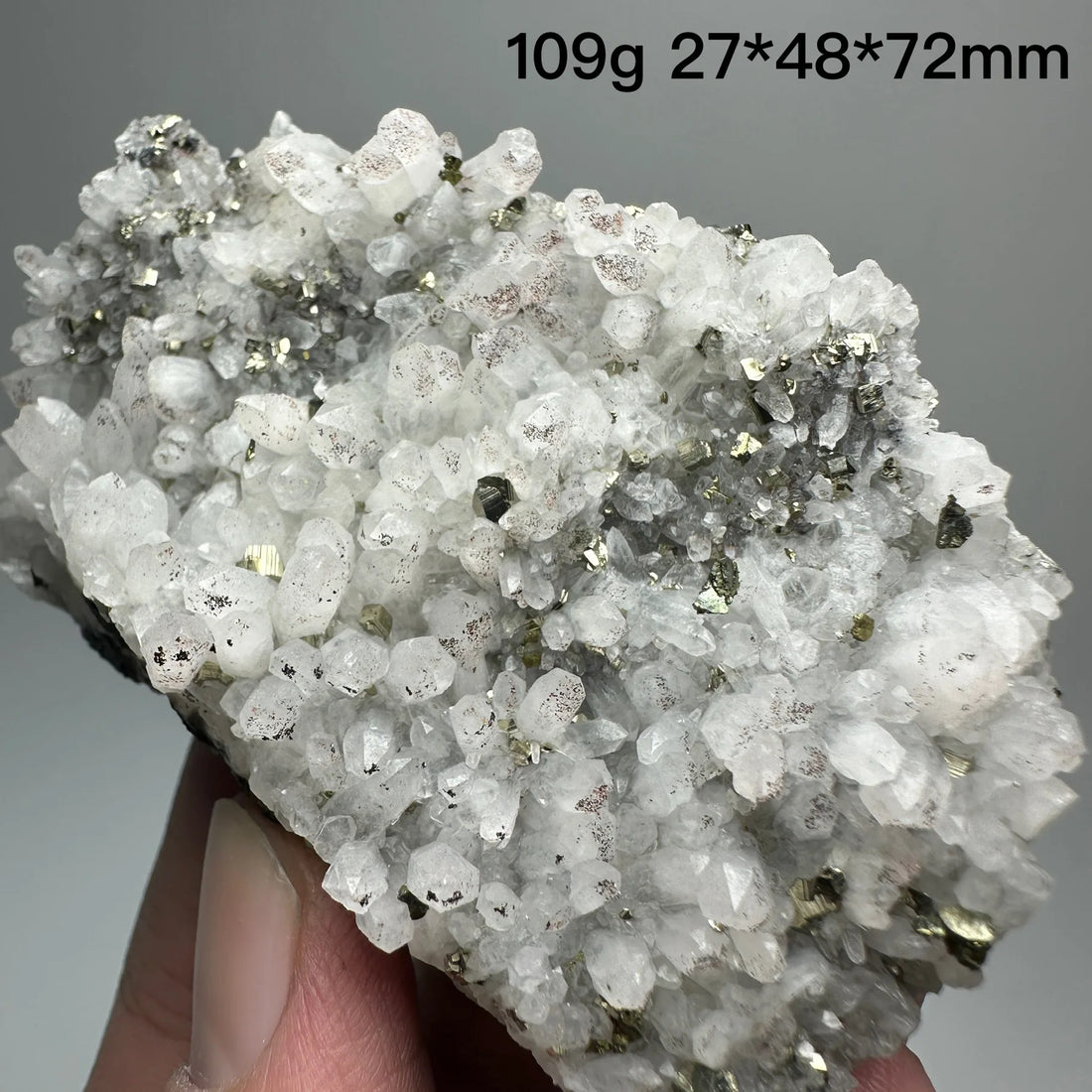 Natural Crystal Quartz with Pyrite/Chalcopyrite – Healing Mineral Specimen Decor