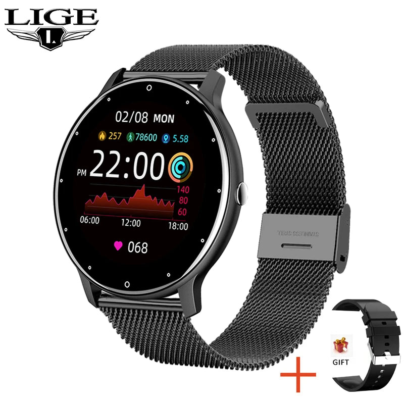 LIGE Smart Watch – Sports Fitness Health Monitor (IP67 Waterproof, Bluetooth Call)