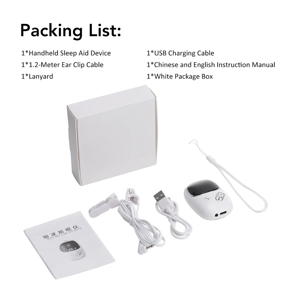 2-in-1 CES Sleep Aid Device – Microcurrent Ear Clip for Relaxation & Sleep Support