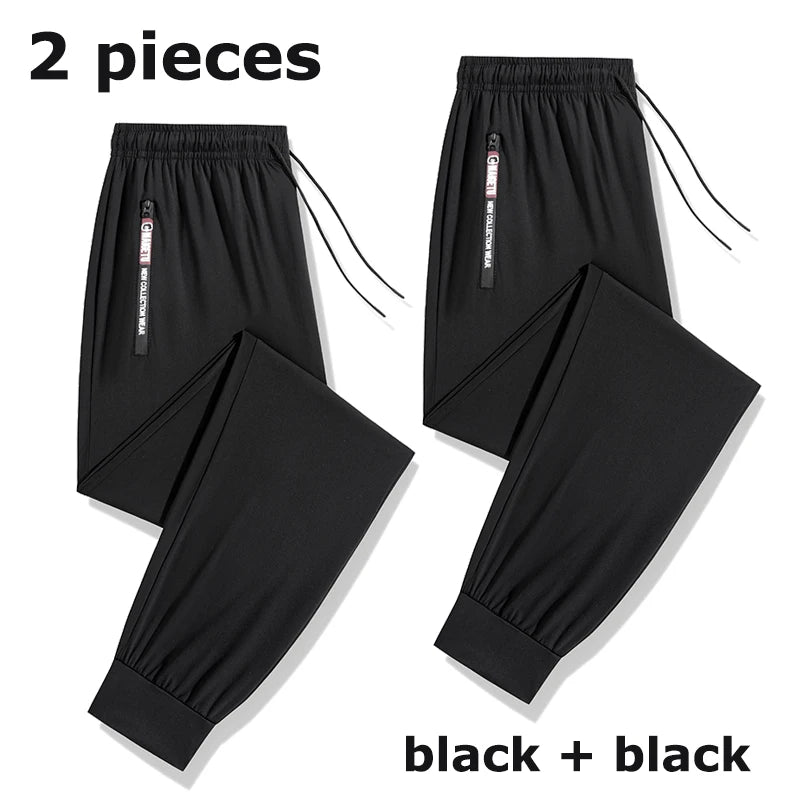 Men’s Quick-Dry Athletic Pants – Lightweight Stretch Sweatpants with Zipper Pockets