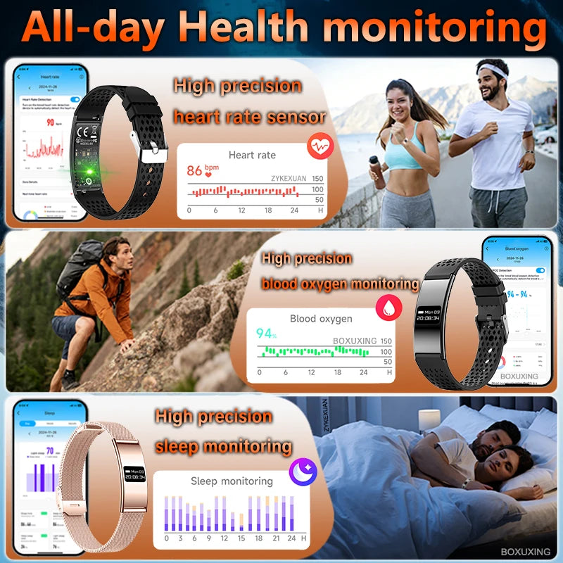 2026 Fitness Tracker Smart Bracelet – 10ATM Waterproof Heart Rate & GPS