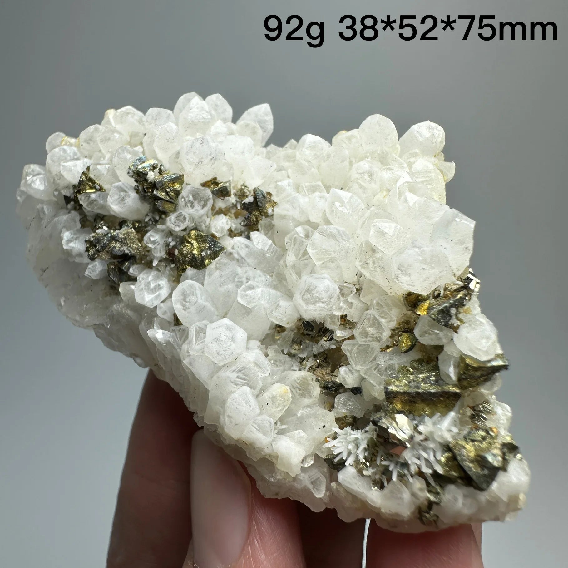Natural Crystal Quartz with Pyrite/Chalcopyrite – Healing Mineral Specimen Decor