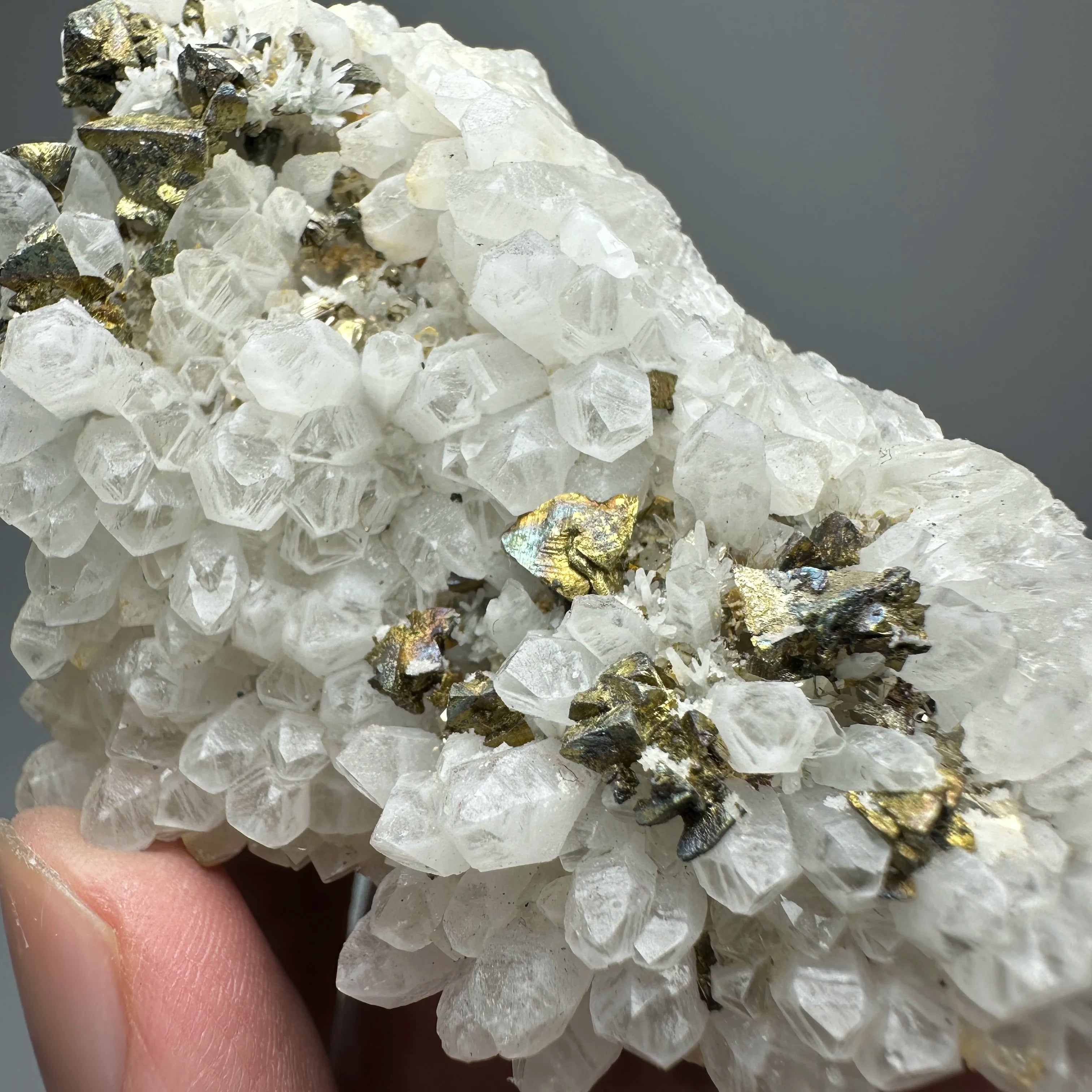 Natural Crystal Quartz with Pyrite/Chalcopyrite – Healing Mineral Specimen Decor