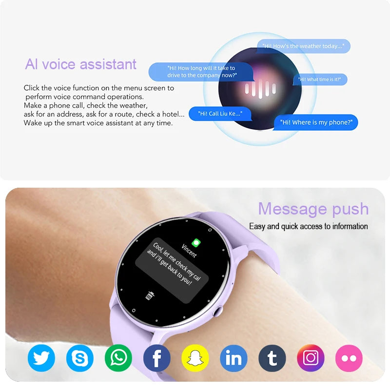 LIGE Smart Watch – Sports Fitness Health Monitor (IP67 Waterproof, Bluetooth Call)
