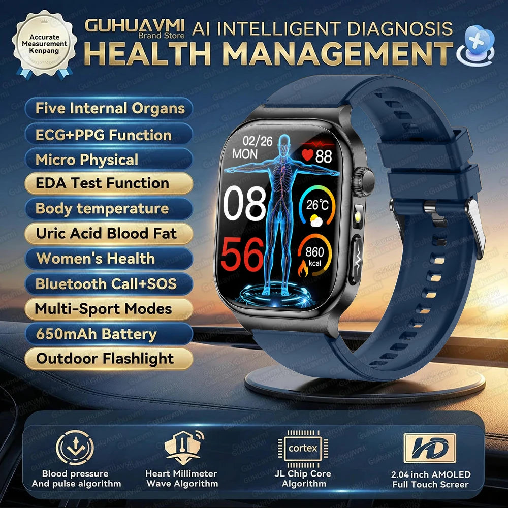 Men’s Smart Watch – ECG + PPG Health Monitor, Blood Pressure & Bluetooth Call