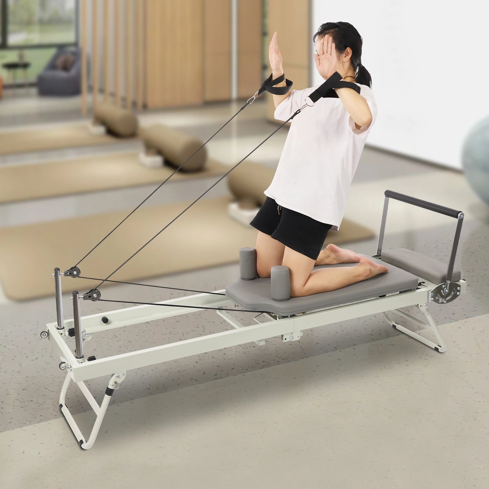 Foldable Pilates Reformer Machine – 120kg Home Yoga Fitness Equipment