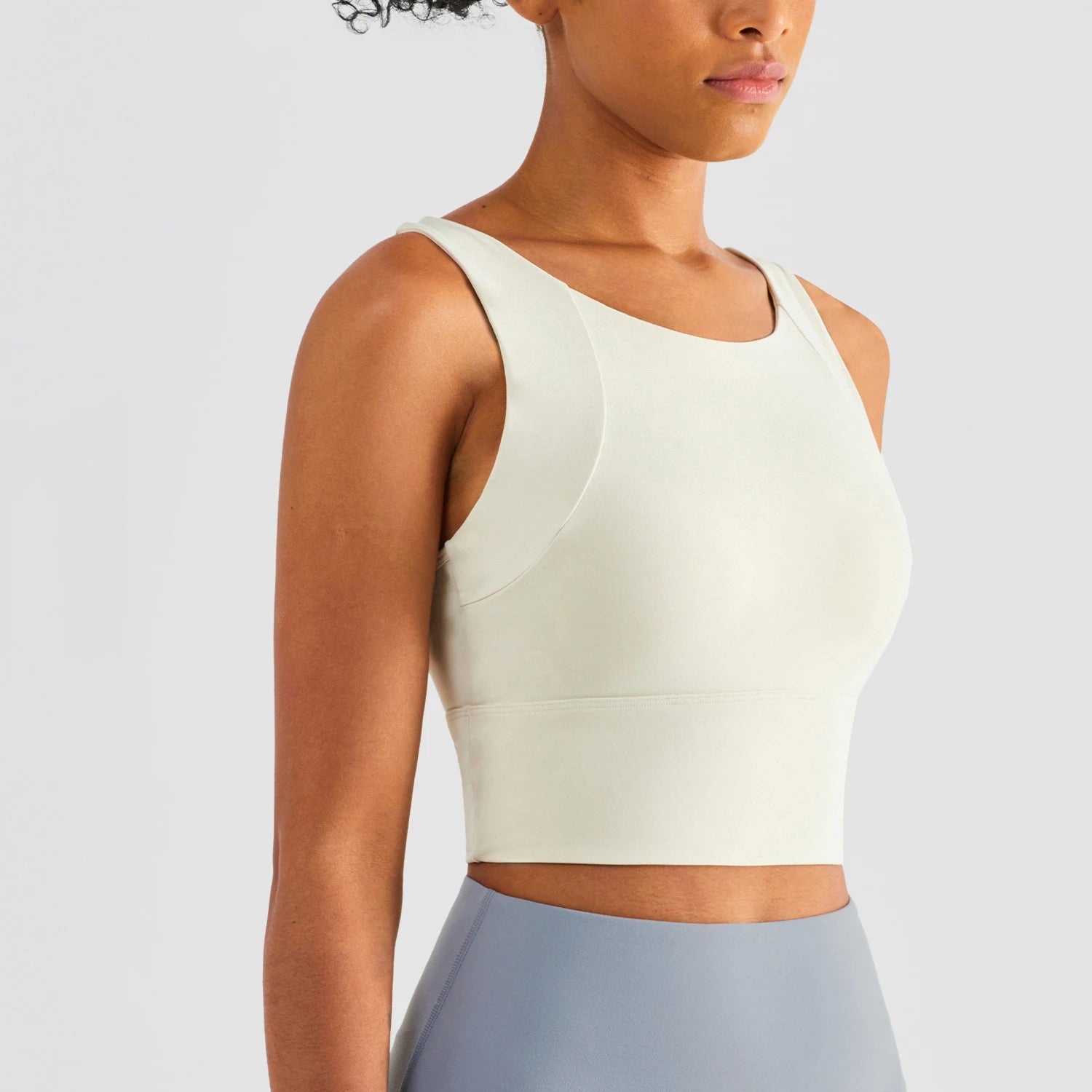 Women’s Nylon Sports Bra – Elastic Yoga & Gym Crop Top