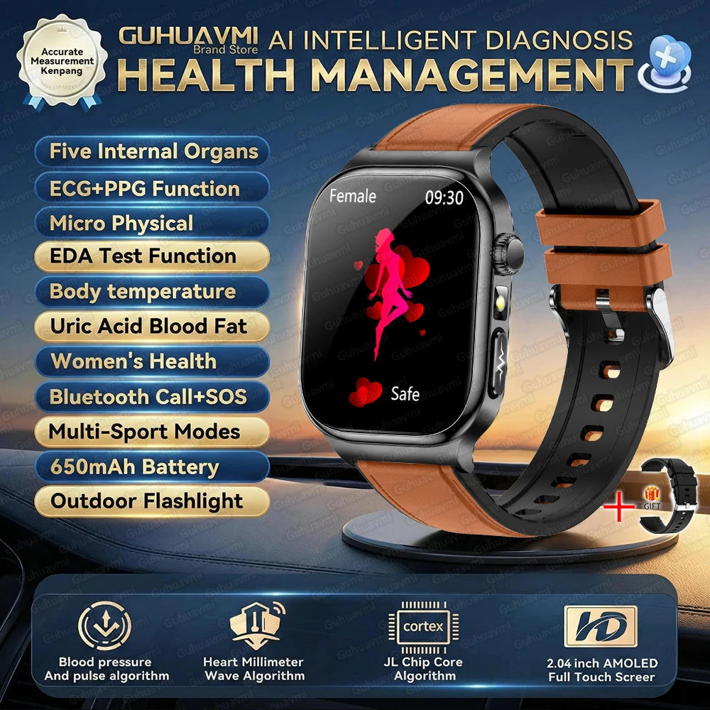 Men’s Smart Watch – ECG + PPG Health Monitor, Blood Pressure & Bluetooth Call