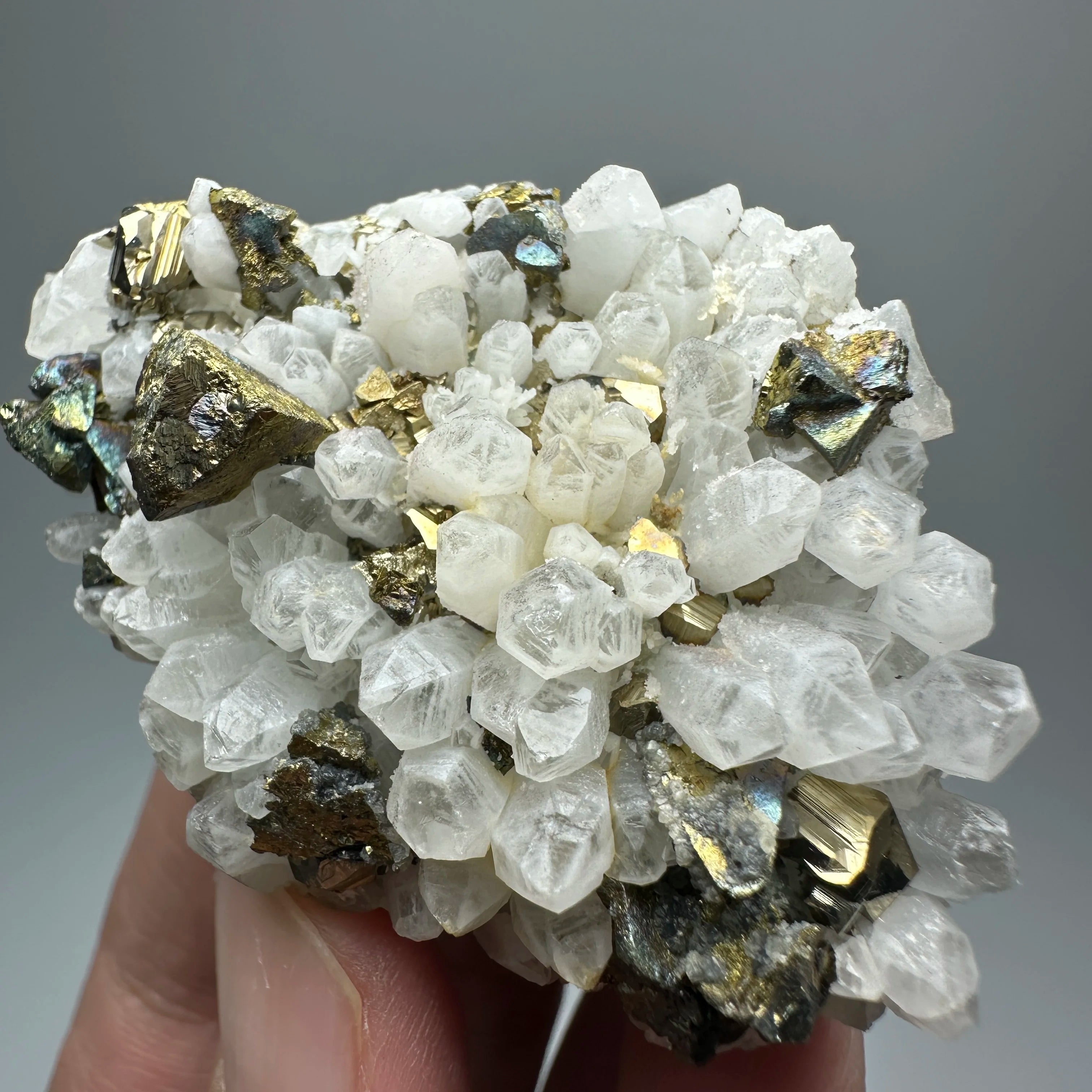 Natural Crystal Quartz with Pyrite/Chalcopyrite – Healing Mineral Specimen Decor