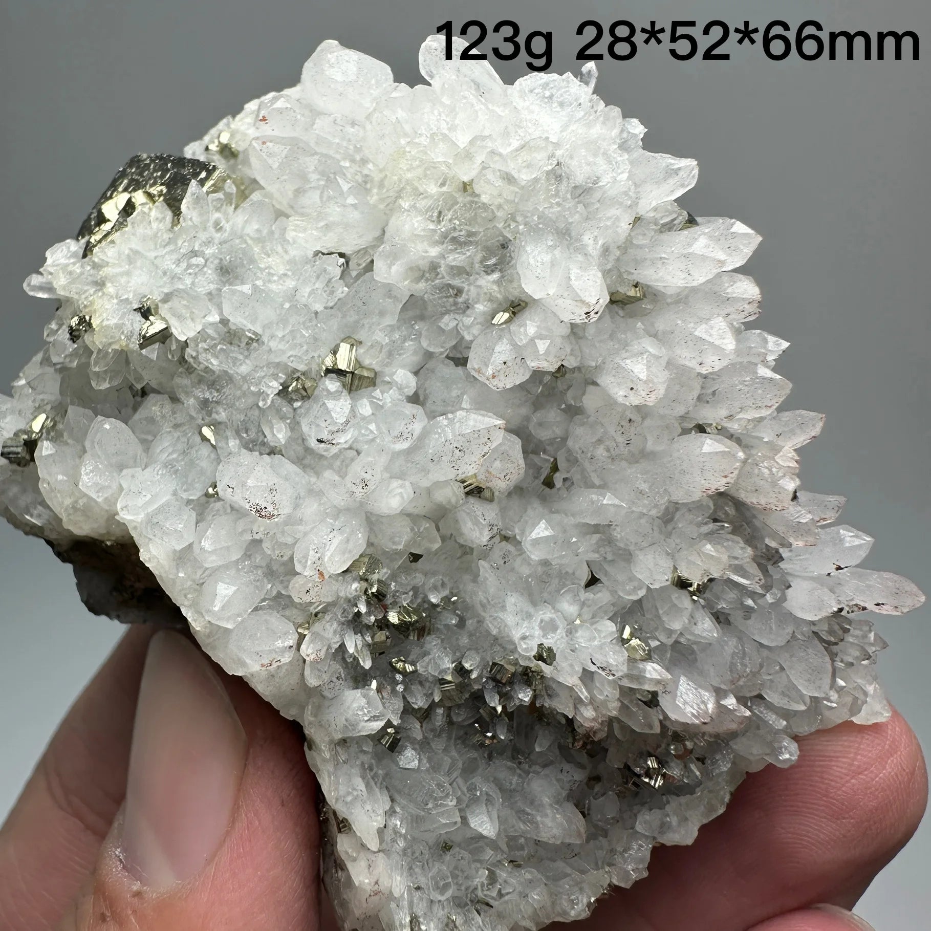 Natural Crystal Quartz with Pyrite/Chalcopyrite – Healing Mineral Specimen Decor