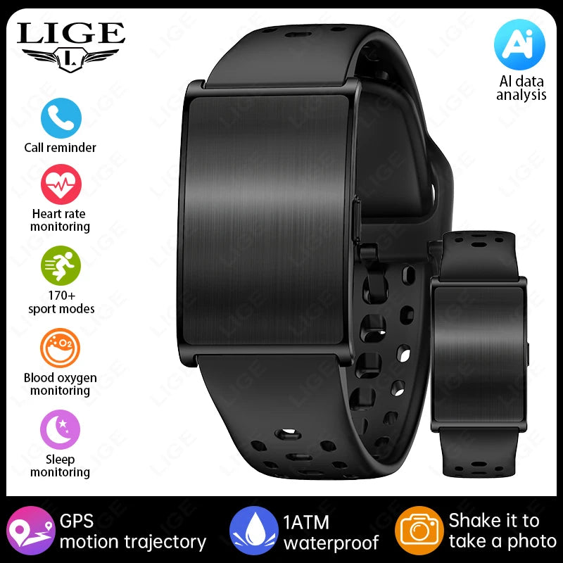 LIGE No Screen Smart Wristband – Heart Rate & Sleep AI Health Monitor