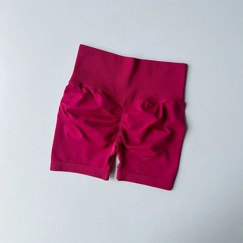 Peach Hip Lifting Sports Shorts – High Waist Slimming Running Shorts