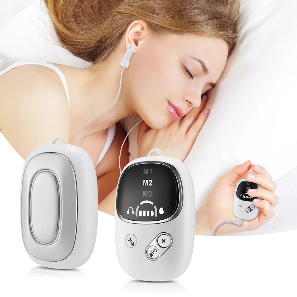 2-in-1 CES Sleep Aid Device – Microcurrent Ear Clip for Relaxation & Sleep Support