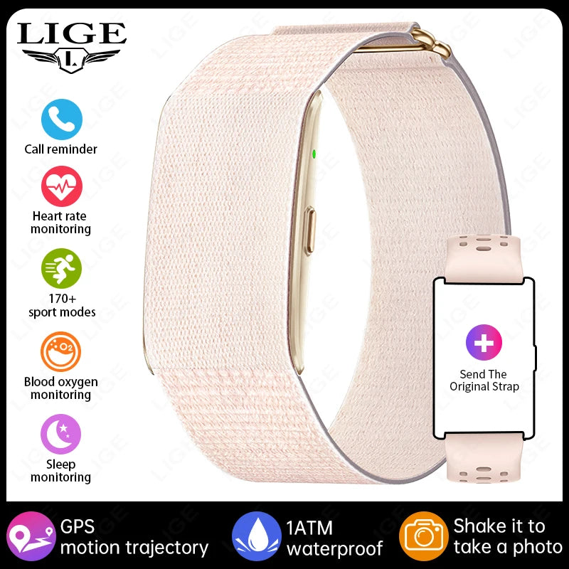 LIGE No Screen Smart Wristband – Heart Rate & Sleep AI Health Monitor