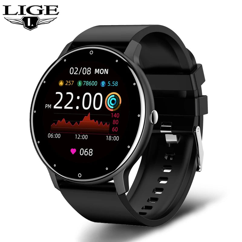 LIGE Smart Watch – Sports Fitness Health Monitor (IP67 Waterproof, Bluetooth Call)