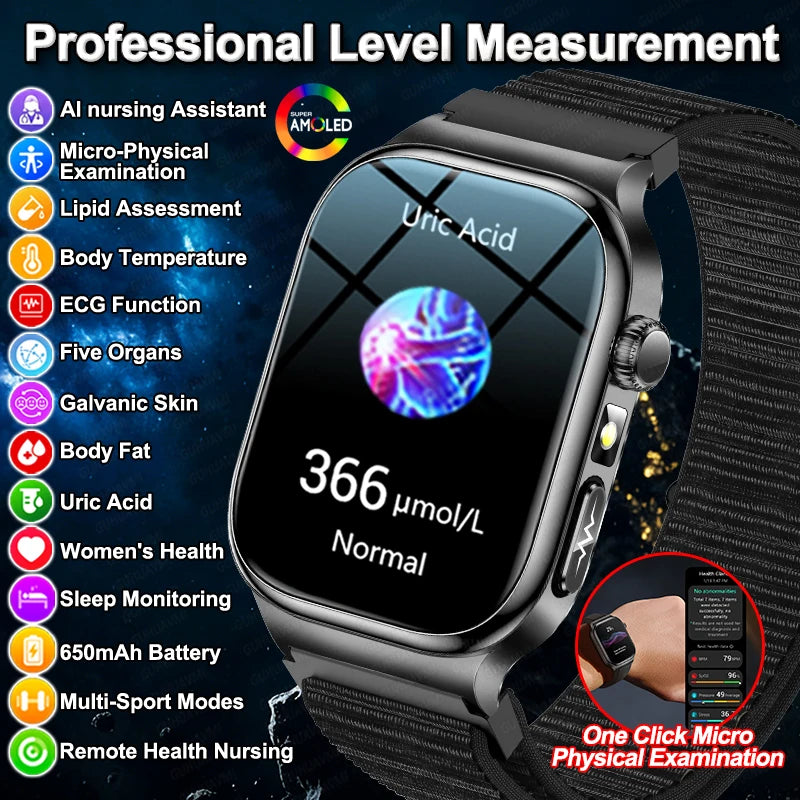 Men’s Smart Watch – ECG + PPG Health Monitor, Blood Pressure & Bluetooth Call