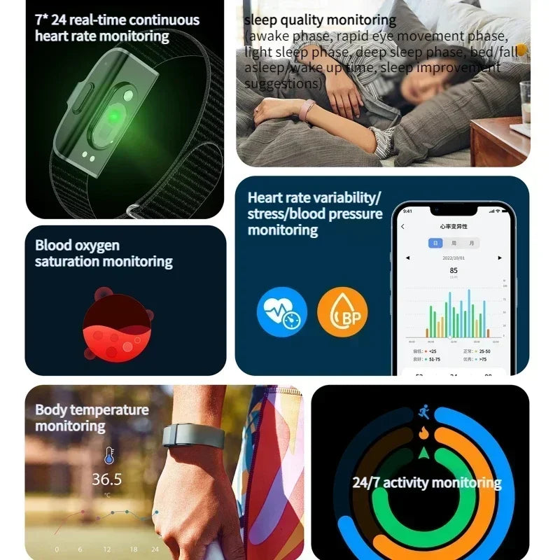 2208A Smart Bracelet – Heart Rate & Blood Pressure Fitness Tracker