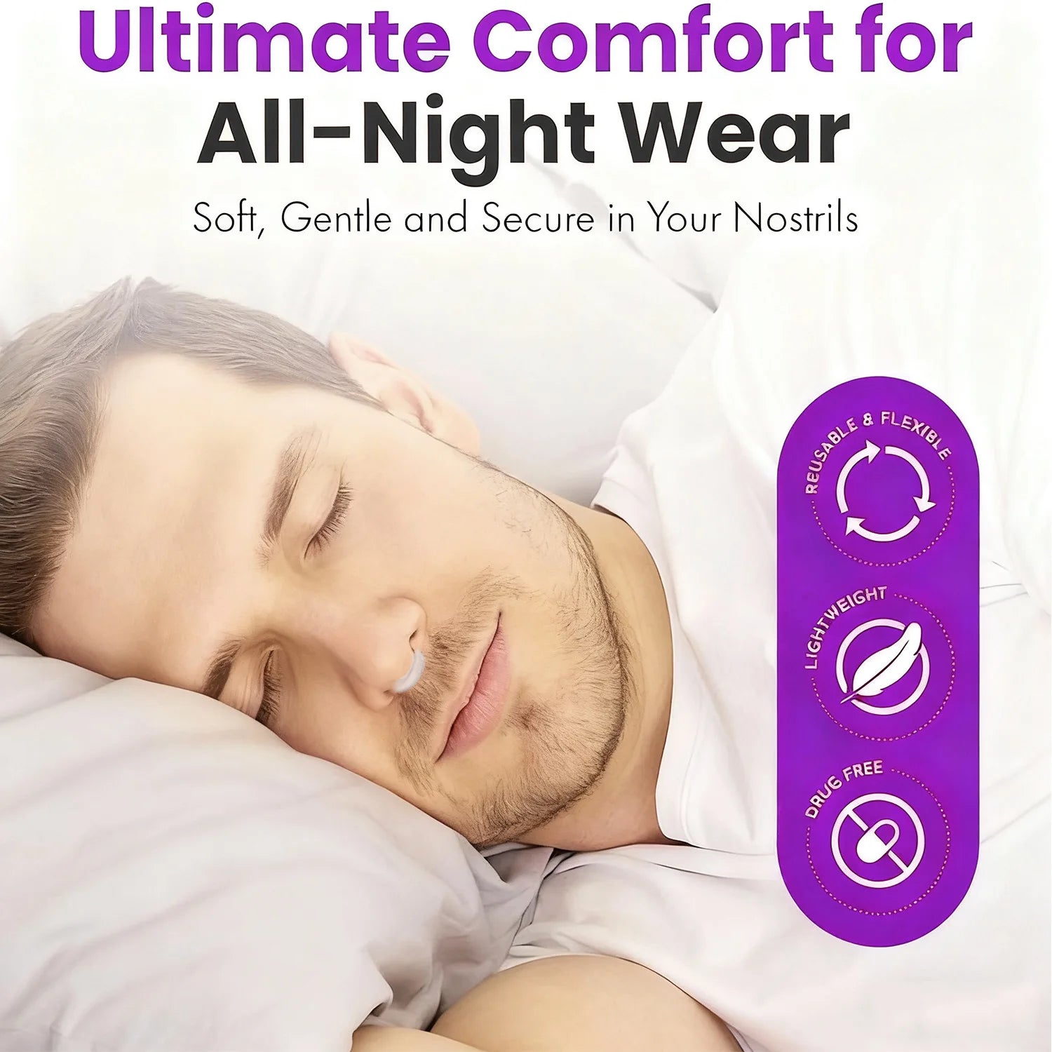 Silicone Anti-Snoring Nose Clip – Nasal Dilator for Better Sleep & Airflow