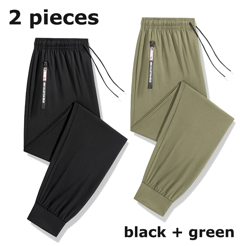 Men’s Quick-Dry Athletic Pants – Lightweight Stretch Sweatpants with Zipper Pockets