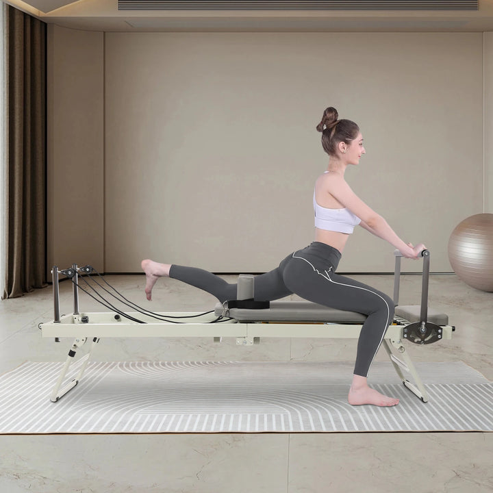 Foldable Pilates Reformer Machine – 120kg Home Yoga Fitness Equipment
