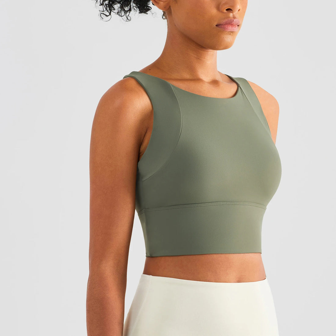 Women’s Nylon Sports Bra – Elastic Yoga & Gym Crop Top
