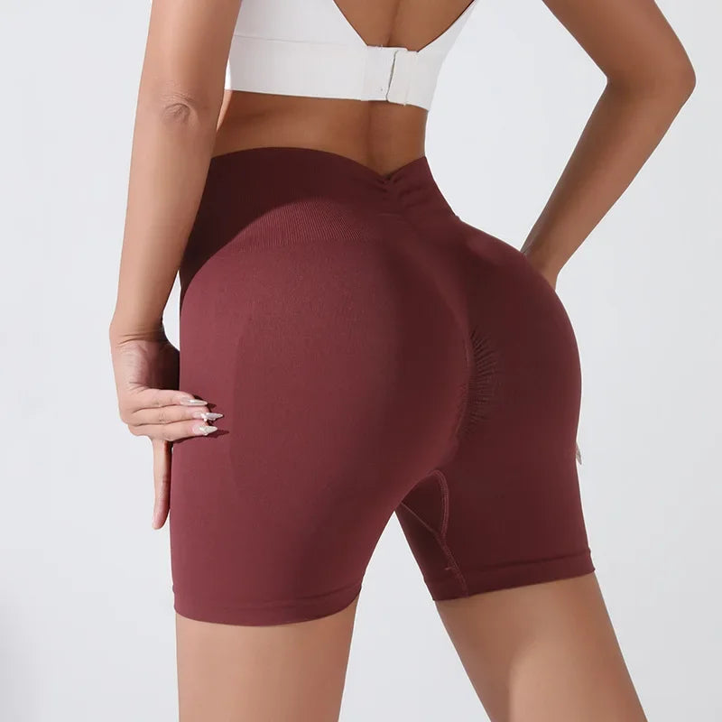Peach Hip Lifting Sports Shorts – High Waist Slimming Running Shorts