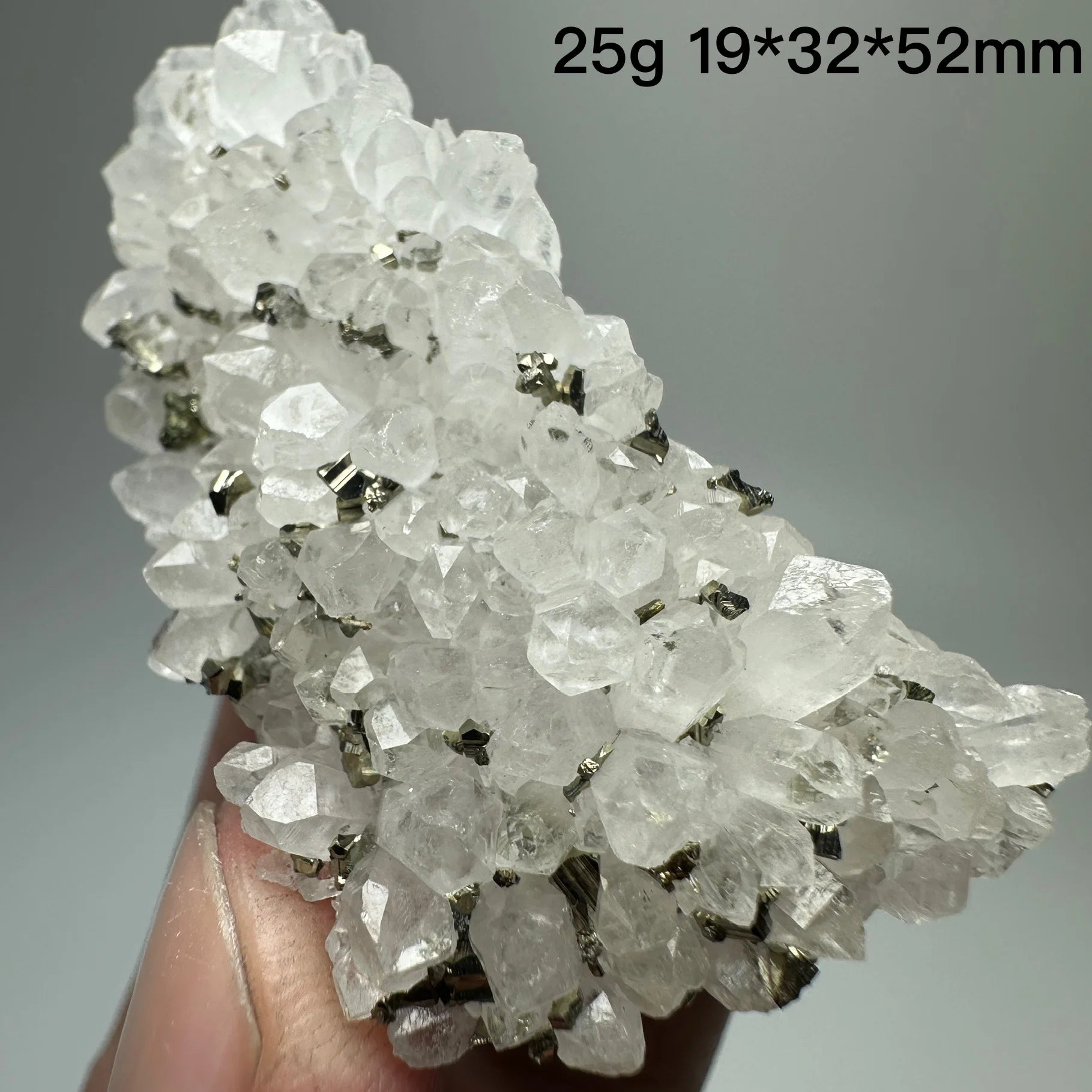 Natural Crystal Quartz with Pyrite/Chalcopyrite – Healing Mineral Specimen Decor