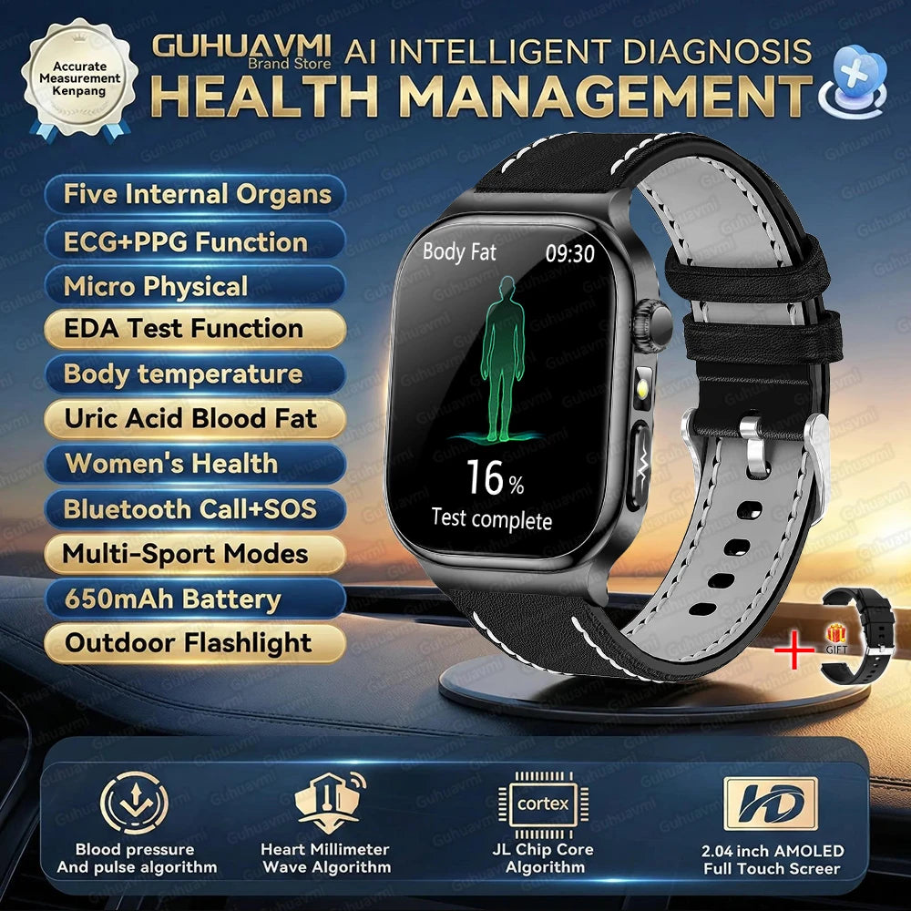 Men’s Smart Watch – ECG + PPG Health Monitor, Blood Pressure & Bluetooth Call
